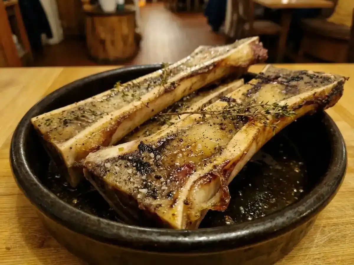 Os à moelle au thym grillés au feu de bois